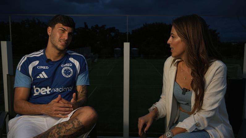 Kaio Jorge, atacante do Cruzeiro, durante entrevista ao 'Fala Aí - Especial de Copa', programa do Canal UOL