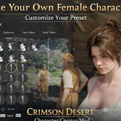 Crimson Desert permite jogar como personagem feminina via mods