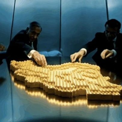 Trump, Netanyahu e Putin buscam paródia de anúncio da Lego com o Irã