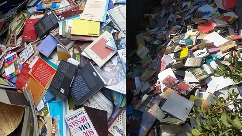 Livros descartados em Osasco