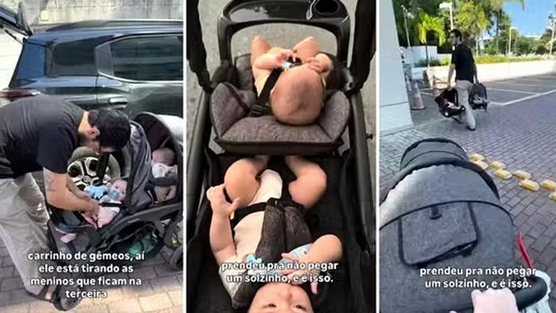 Mãe de quadrigêmeos mostra logística para sair com todos os bebês: “Nossa família ocupa seis lugares do carro”