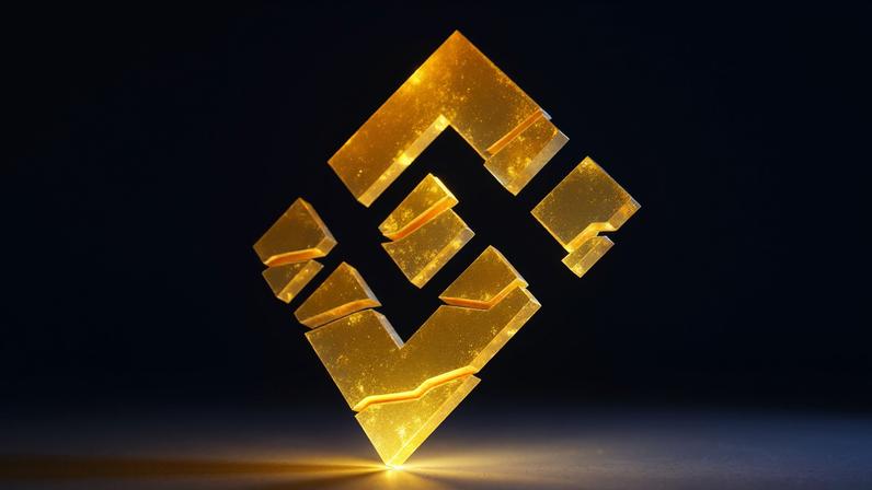 logo da binance rachado