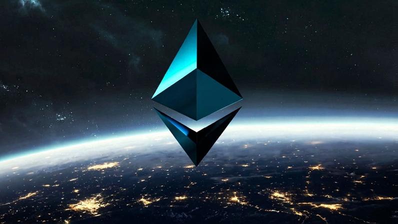 logo do ethereum no espaço