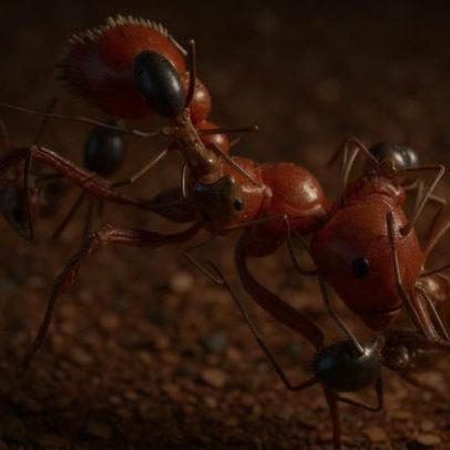 Formigas pequenas limpam grandes em registro inédito
