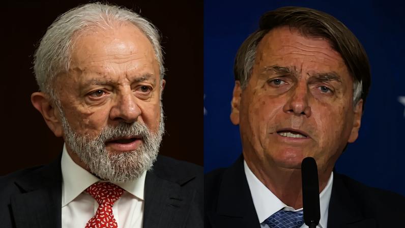 O presidente da República, Luiz Inácio Lula da Silva; e o ex-presidente Jair Bolsonaro (Valter Campanato/Agência Brasil)