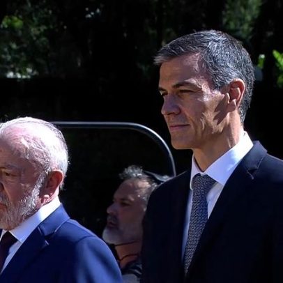 Lula é recebido por Sánchez no Palácio Real de Pedralbes, Espanha