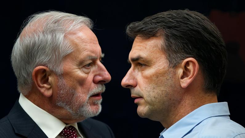 Montagem com fotos de Lula e Flavio Bolsonaro - Metrópoles