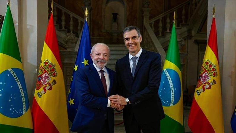 O presidente Luiz Inácio Lula da Silva (PT) e o primeiro-ministro da Espanha, Pedro Sánchez | Ricardo Stcukert/PR
