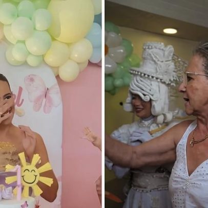 Avó emociona filha ao lembrar que também é seu dia em festa de 1 ano