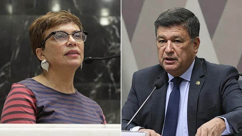 Na imagem, Marília Campos (esq.) e Carlos Viana