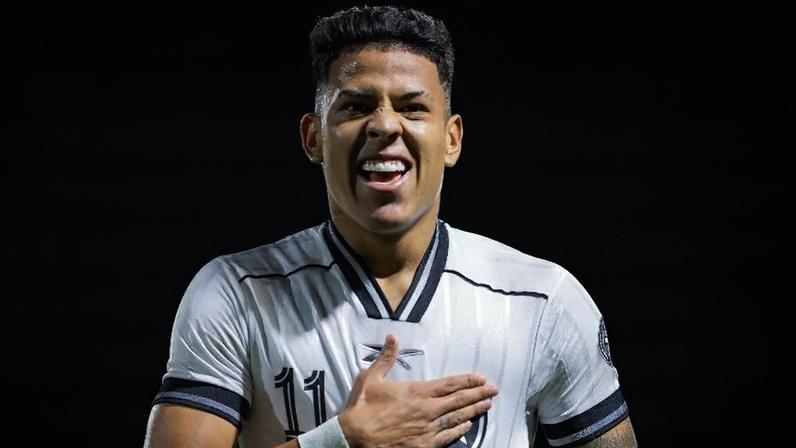 Matheus Martins comemora gol do Botafogo contra a Chapecoense