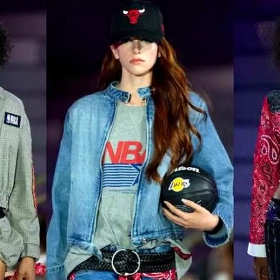 NV leva basquete à passarela em desfile da collab com a NBA