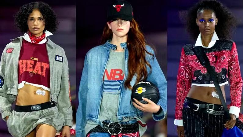 NV leva o basquete para a passarela em desfile da collab com a NBA — Foto: Divulgação