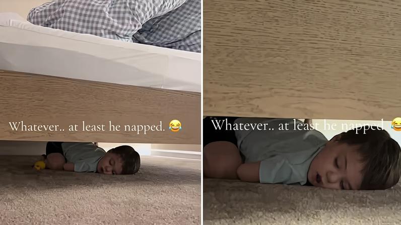 Hannay ficou apavorada ao ver que o filho não estava dormindo na cama — Foto: Reprodução/TikTok