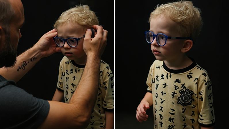 Menino de 3 anos é diagnosticado com 11 graus de miopia: vídeo enxergando pela primeira vez com óculos emociona
