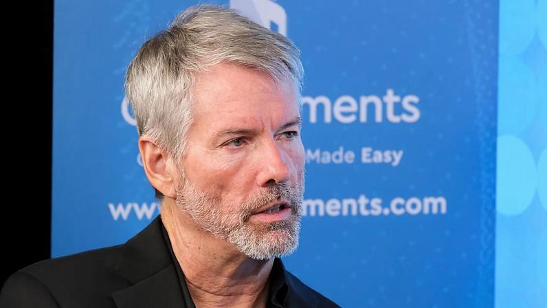 Michael Saylor no evento Bitcoin 2023 em Miami (Foto: André Beganski/Decrypt)