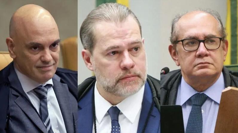 Ministros do STF, Alexandre de Moraes, Dias Toffoli e Gilmar Mendes. (Foto: Nelson Jr./SCO/STF)