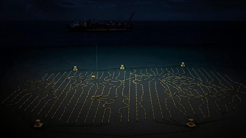 Arte ilustra como funciona o projeto de monitoramento sísmico da Petrobrás