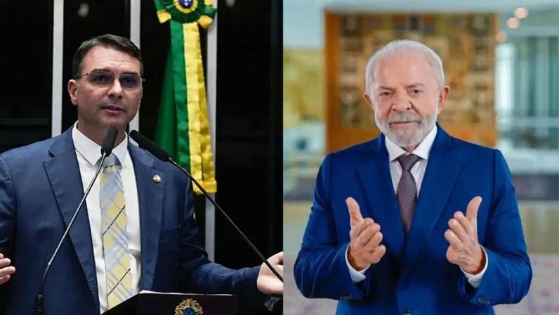 Presidente da República, Luiz Inácio Lula da Silva (Foto: Ricardo Stuckert / PR) - Senador Flávio Bolsonaro (Foto: Jefferson Rudy/Agência Senado)