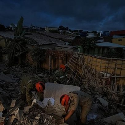 Hotel desaba no Ceará após fortes chuvas e deixa um morto