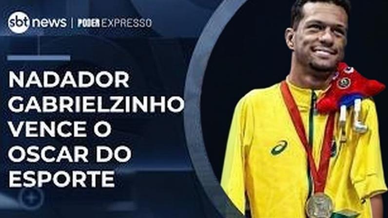 Nadador Gabrielzinho recebe prêmio Laureus, considerado o Oscar do esporte