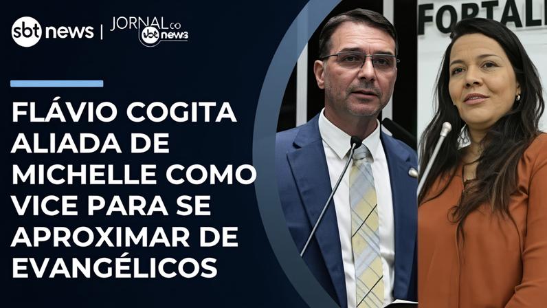 Flávio cogita aliada de Michelle como vice para se aproximar de evangélicos | #JornaldoSBTNews