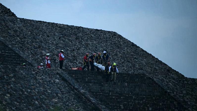 Ataque aconteceu nas pirâmides de Teotihuacán, no México (Foto: Yuri Cortez/AFP)