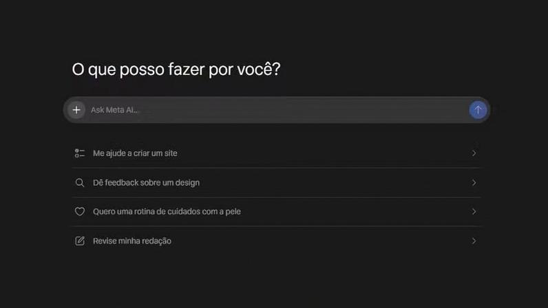 Modelo de IA Muse Spark no Meta AI — Foto: Reprodução