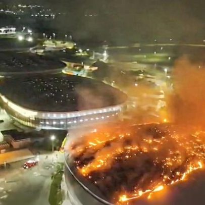 Incêndio não atinge pista do Velódromo Olímpico no Rio