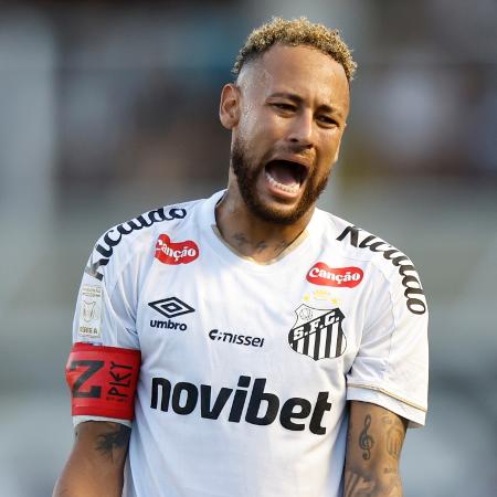 Neymar se lamenta durante Santos x Fluminense pelo Brasileirão