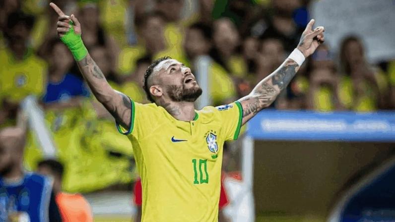 Neymar em partida pela seleção Brasileira