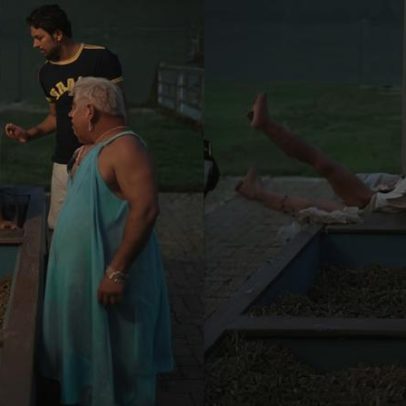 Vaca acerta Nicole Bahls com cabeçada e ela cai em bebedouro na fazenda