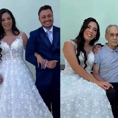 Noiva realiza sonho de pai internado antes de devolver vestido no ES