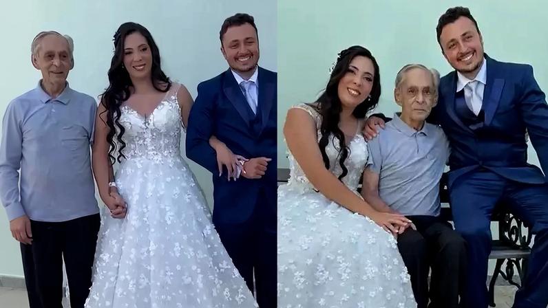 Noiva realiza sonho de pai internado antes de devolver vestido no ES