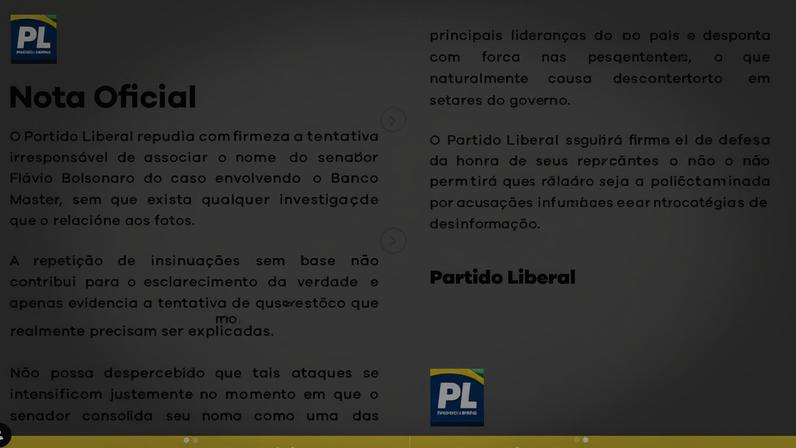 Manifestação do PL contra termo "BolsoMaster", publicado nas redes do partido | Reprodução Instagram