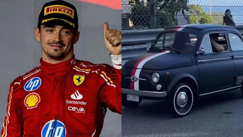 Charles Leclerc foi visto dirigindo um Fiat 500 personalizado pelas ruas de Mônaco