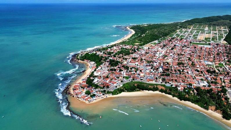 Vista aérea de Baía Formosa, no litoral do Rio Grande do Norte. Crédito: Tripadvisor.