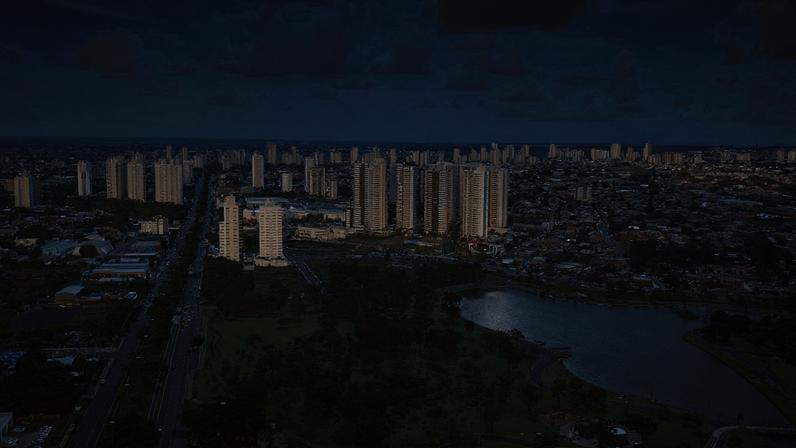 Vista aérea de Campo Grande MS ao pôr do sol. Crédito: Buser.