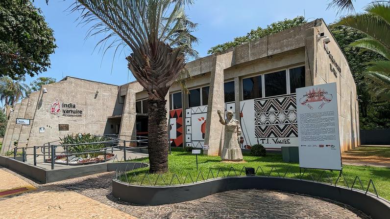 Fachada do Museu Histórico e Pedagógico Índia Vanuíre, um dos principais equipamentos culturais de Tupã SP.