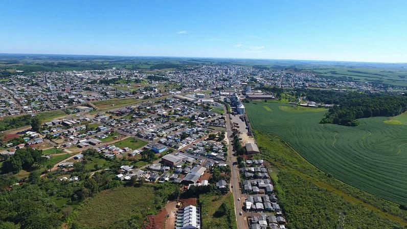 Vista aérea do centro urbano de Campos Novos SC