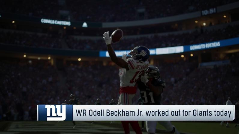 Odell Beckham Jr. faz treino com Giants em avaliação para o Draft