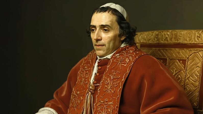 Retrato de Napoleão, em 1812, e do Papa Pio VII, em 1805 — Foto: Reprodução/Arte por Jacques-Louis David