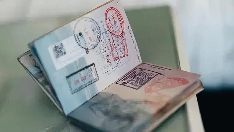 Passaporte com carimbos