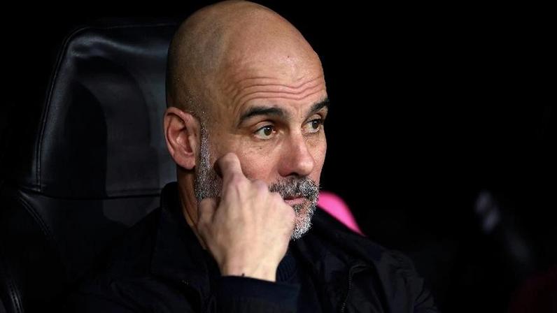 Pep Guardiola, técnico do Manchester City, durante jogo contra o Real Madrid na Champions