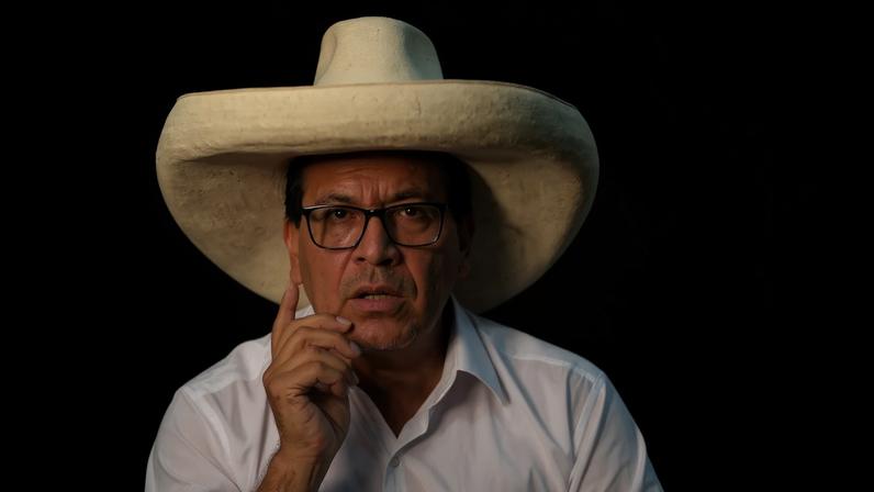 O candidato de esquerda Roberto Sánchez, que na apuração aparece em segundo lugar para ir ao segundo turno da eleição presidencial no Peru (Foto: Fernando Gimeno/EFE)