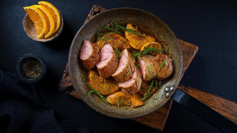 Picanha suína ao molho de laranja