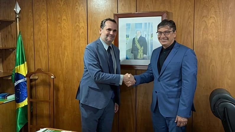 Novo ministro do Planejamento e Orçamento, Bruno Moretti e o Presidente do IBGE, Marcio Pochmann. Foto: IBGE