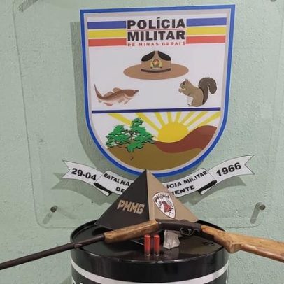 PM de Meio Ambiente prende suspeito de caça ilegal em fazenda de Mirabela
