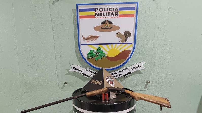 Polícia Militar de Meio Ambiente prende suspeito de praticar caça ilegal em fazenda de Mirabela