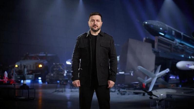 Presidente Volodymyr Zelensky (Ucrânia) durante vídeo em alusão ao Dia da Indústria de Defesa